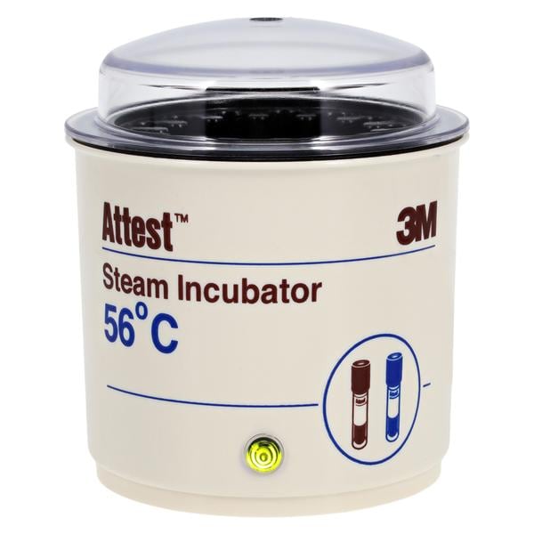 3M Attest 116 biological indicator dry-block incubator with a translucent dust cover and multiple individual internal heating wells.